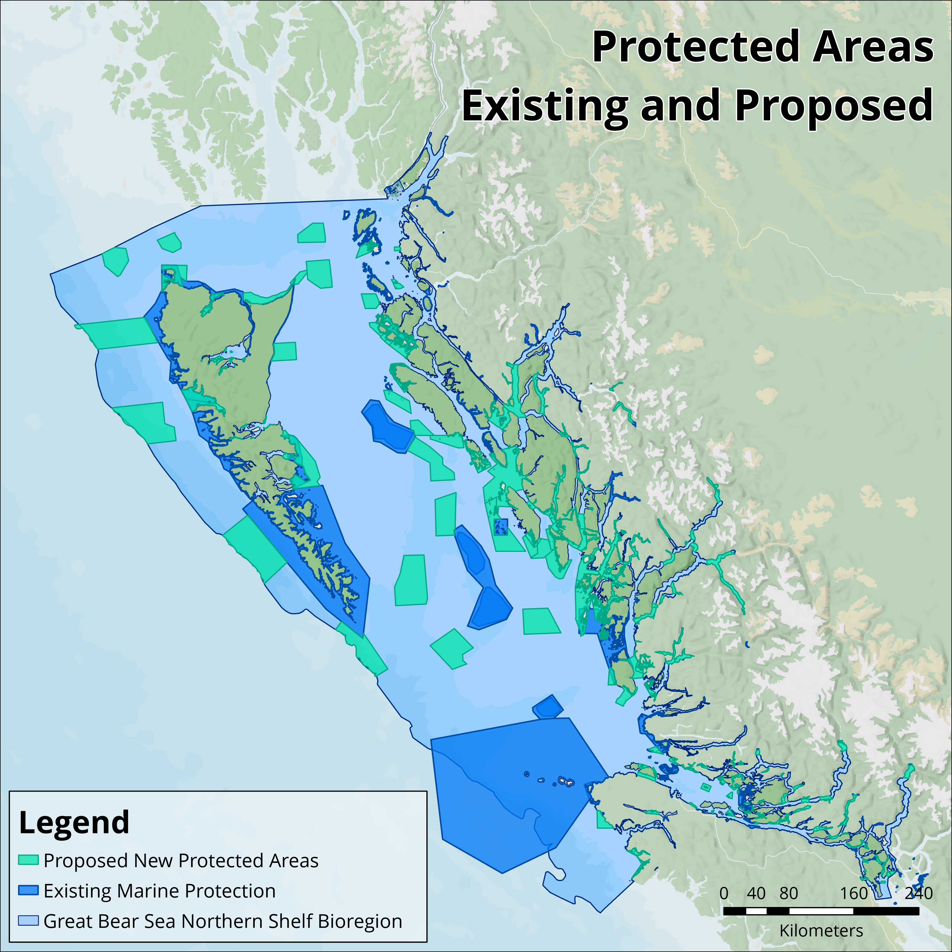 Existing and Proposed marine protection in the Great Bear Sea